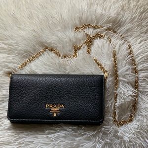 Prada Leather Wallet with Chain